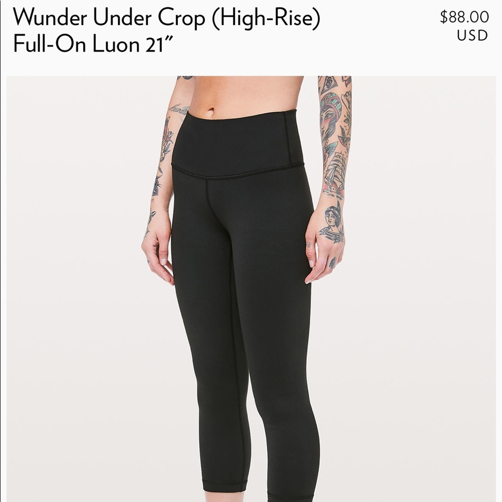 LULULEMON wunder under crop